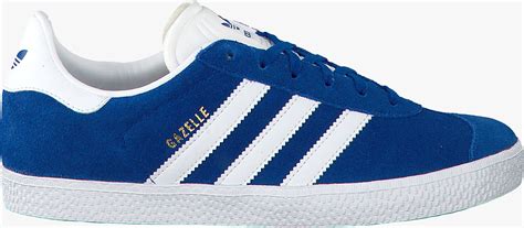 blauwe adidas gazelle.